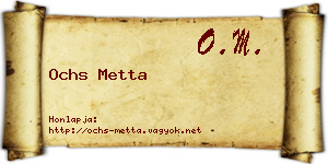 Ochs Metta névjegykártya